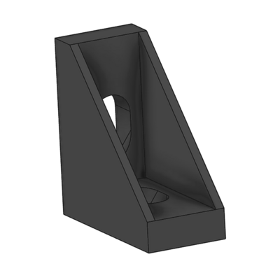 40B-160-1 MODULAR SOLUTIONS ELITE ALUMINUM GUSSET BRACKET<BR>18.5MM X 45MM ANGLE W/HARDWARE